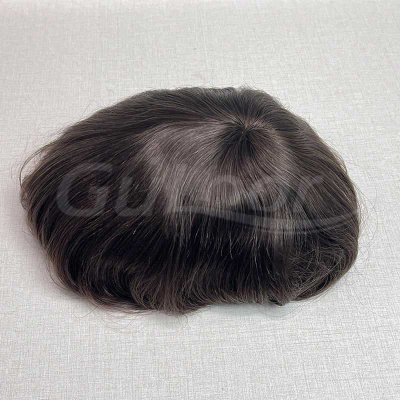 Custom Mono#3+peripheral PU+front lace Base 6 inches 130 Density 100% human hair